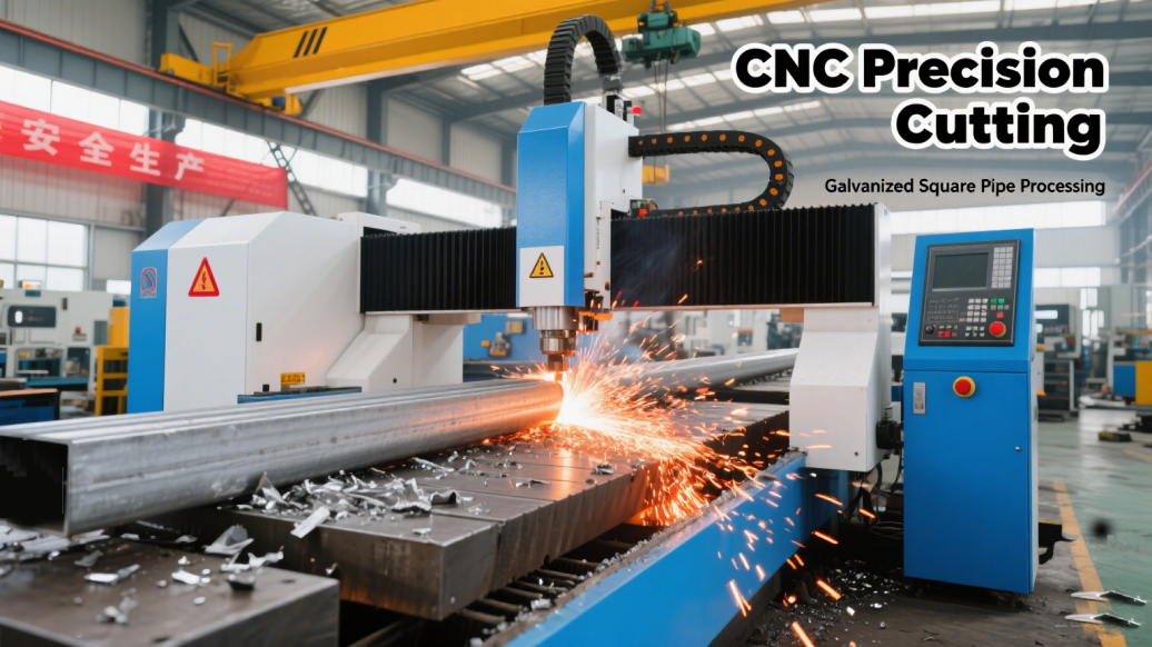 Revealing the Mechanical Cutting and Movement of Galvanized Square Pipes！